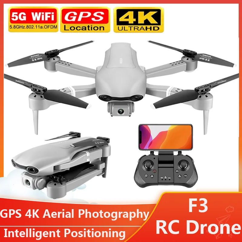 новые дроны f3 rc gps 4k wifi живое видео fpv
