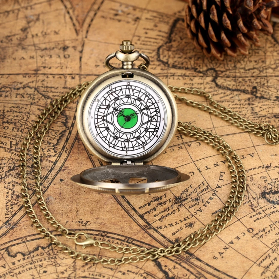 Уникальный супер герой Доктор Стрэндж металлический глаз Agamotto кварцевые карманные часы Бронзовый Доктор Кто ожерелье свитер цепь антикварные часы подарок