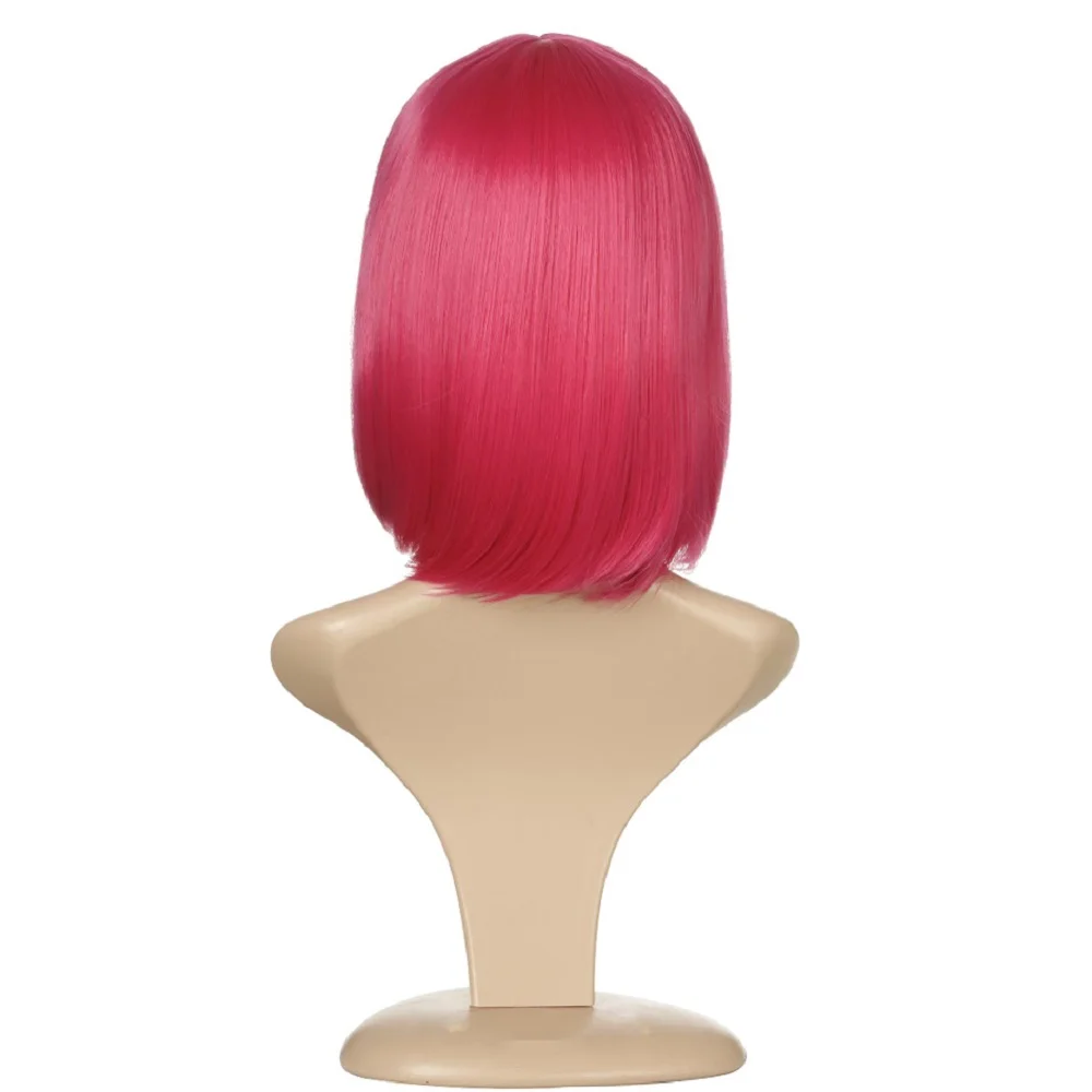 Боб прямой парик розовый синий для белых/черных женщин парики термостойкие