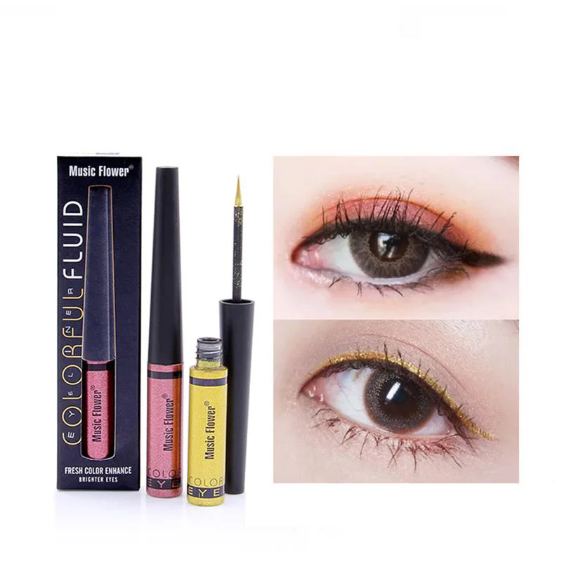 

6 Colors Liquid Glitter Eyeliner Quick-drying Waterproof Non-smudge Liquid Eyeliner Metallic Glitter Pearl Eyeliner Makeup Tool