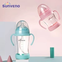 sunveno baby feeding bottle 160ml280ml glass baby bottles with nipples baby feeding newborn baby infant nursing milk juice