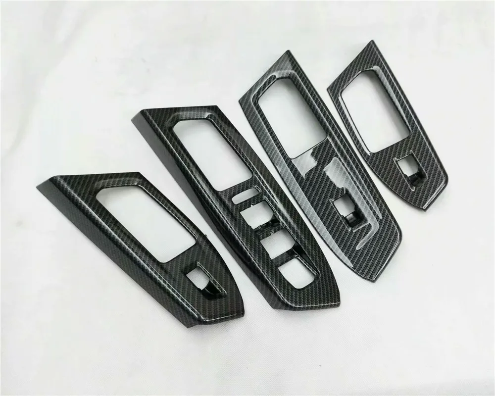ABS Carbon Fiber Для Volkswagen VW Atlas Teramont аксессуары для салона автомобиля кнопка подъема окна отделка Внутренняя дверь Подлокотник Накладка - Название цвета: ABS Carbon Fiber
