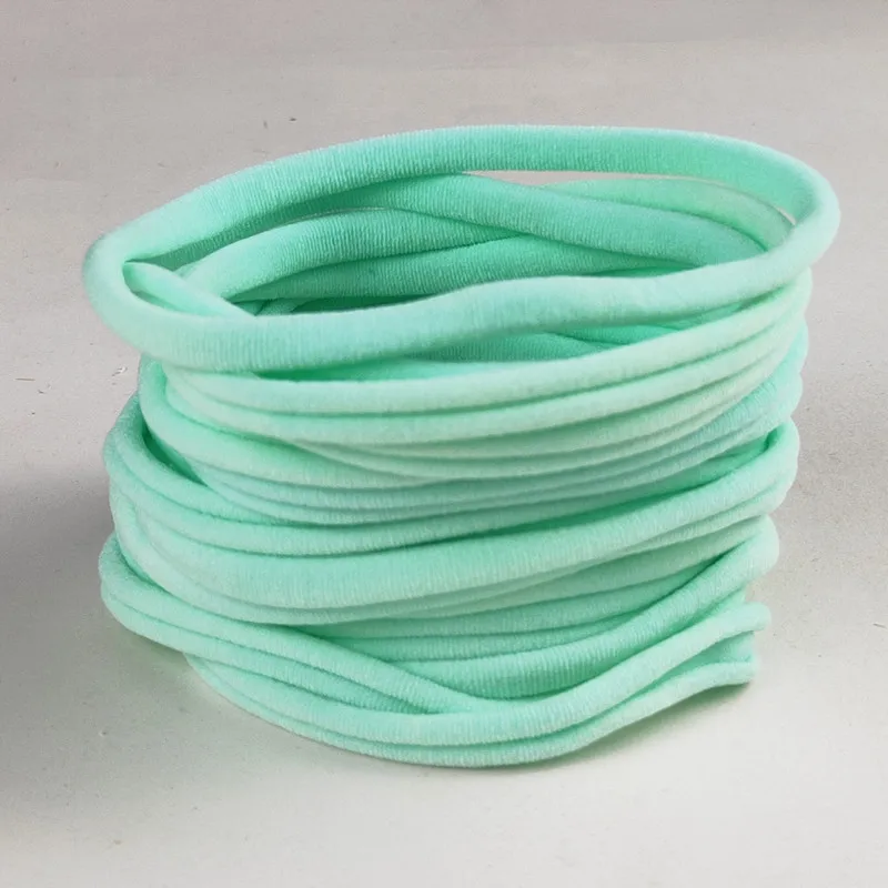 C13 Light green Телесного цвета, нейлоновые детские повязки на голову, нейлоновые эластичные, один размер, подходят для всех, супер мягкие, тонкие, тянущиеся, объемные, сделай сам, для рукоделия, для детского душа, 10 шт. HB388D - Цвет: C13 Light green