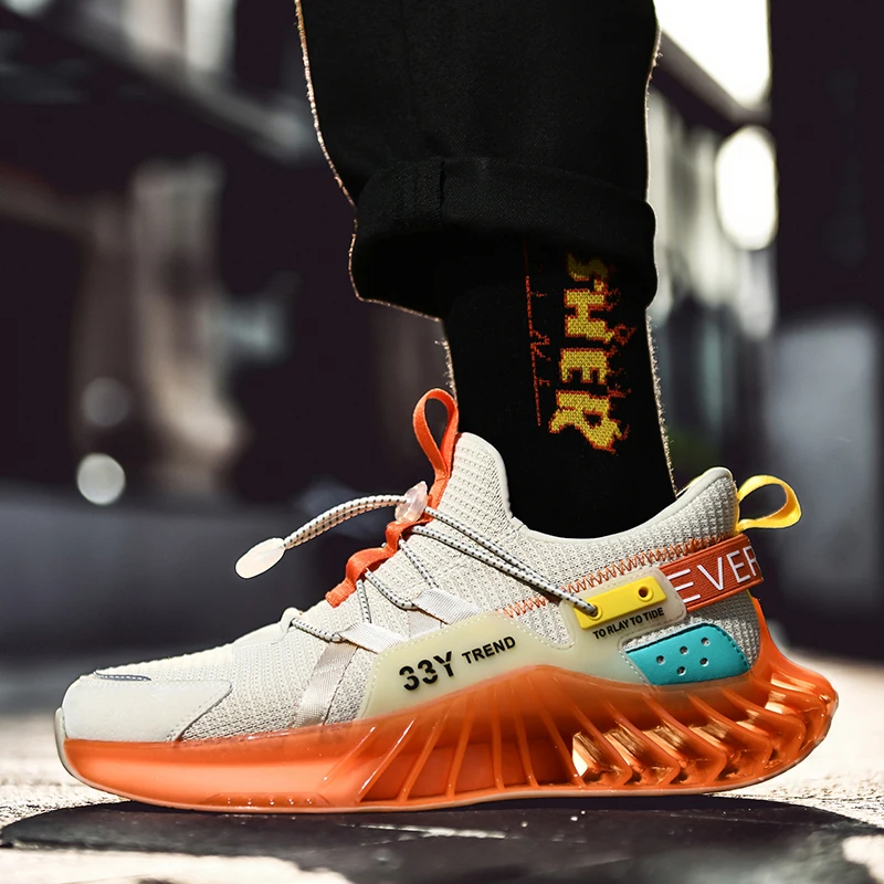 

Men's running shoes comfortable blade jogging outdoor sports fashion heavy soles increased sneaker personality design