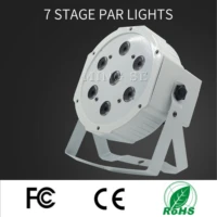 fast shipping 712w ultra bright slim flat white led par light 7x12w smooth rgbw color mixing dmx 48 channels stage wash