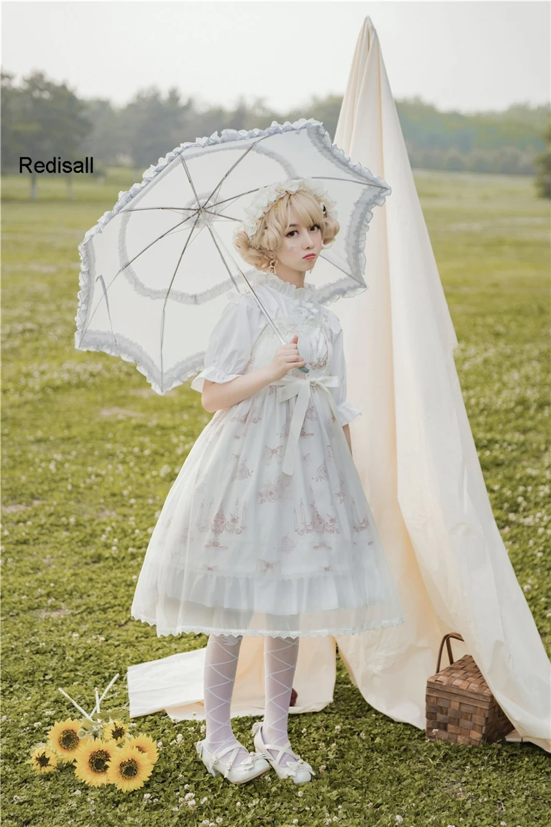 Платье без рукавов в стиле &quotЛолита&quot милое женское платье с завышенной талией