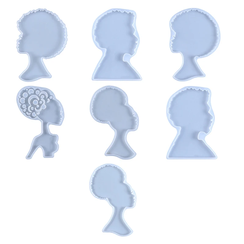 

Afro Female Rolling Tray Crystal Epoxy Resin Mold African Goddess Fruit Plate Silicone Mould DIY Crafts Jewelry Casting