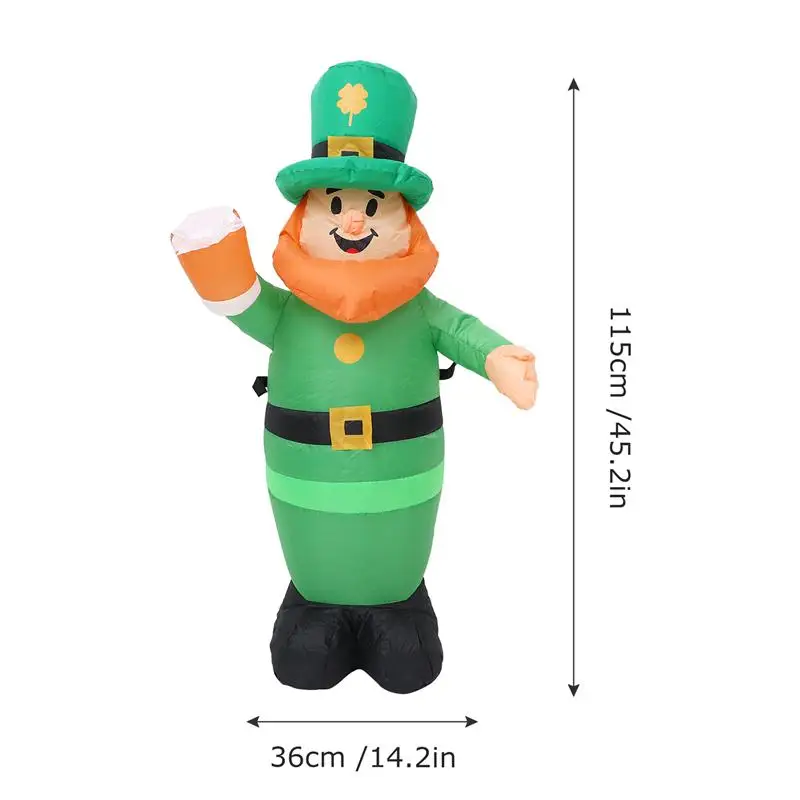

LED Light Up Doll Inflatable St. Patrick's Day Decor Leprechaun Doll
