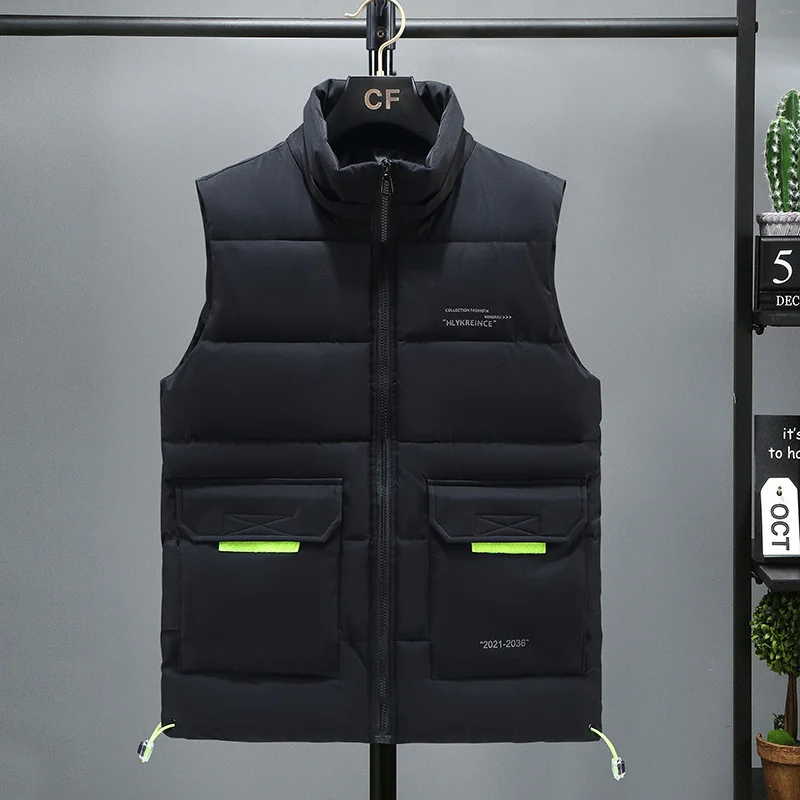 #3624 черный синий красный пуховой жилет мужской повседневный облегающий плотный