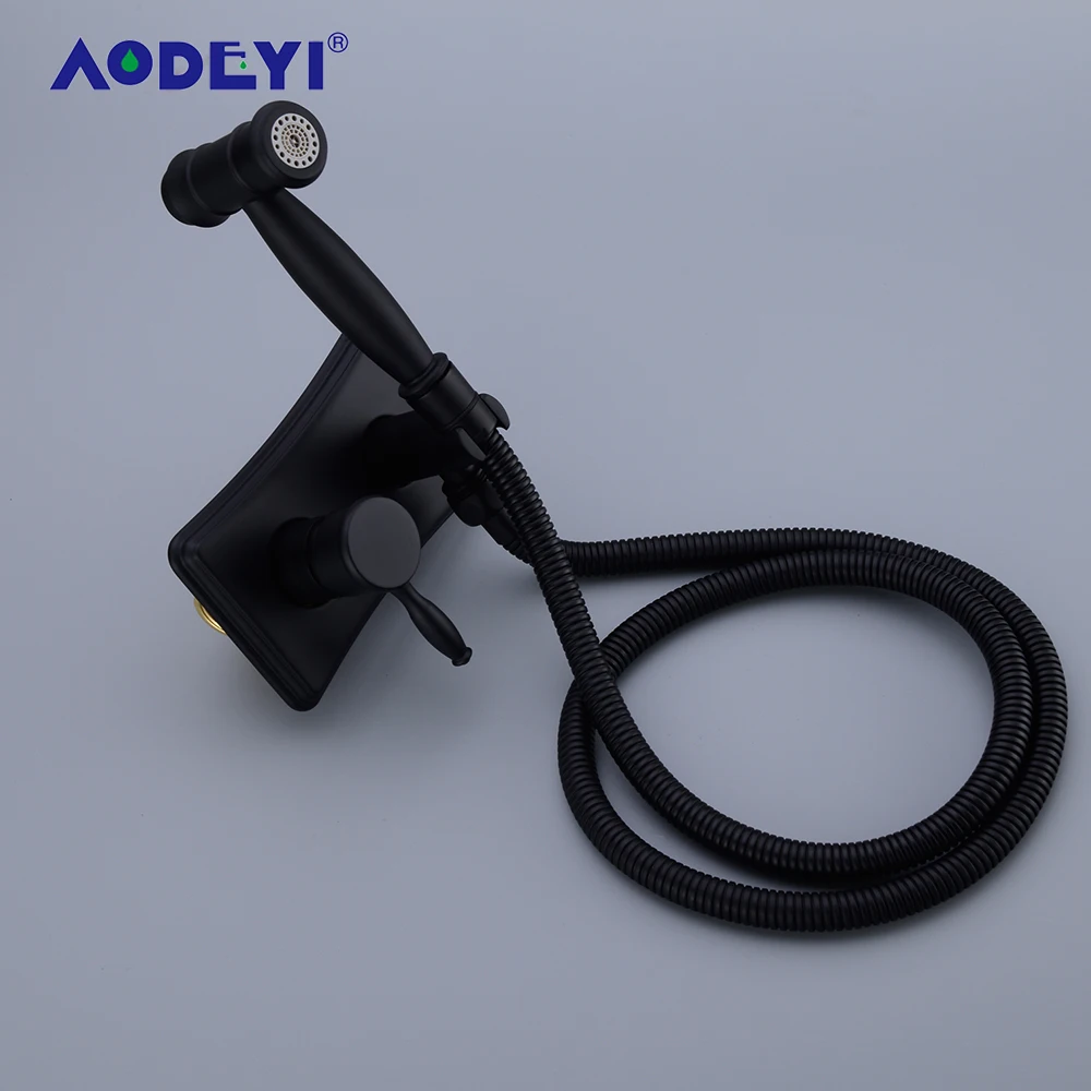 Ручной Скрытый кран для биде матовый золотой латунный распылитель горячей и