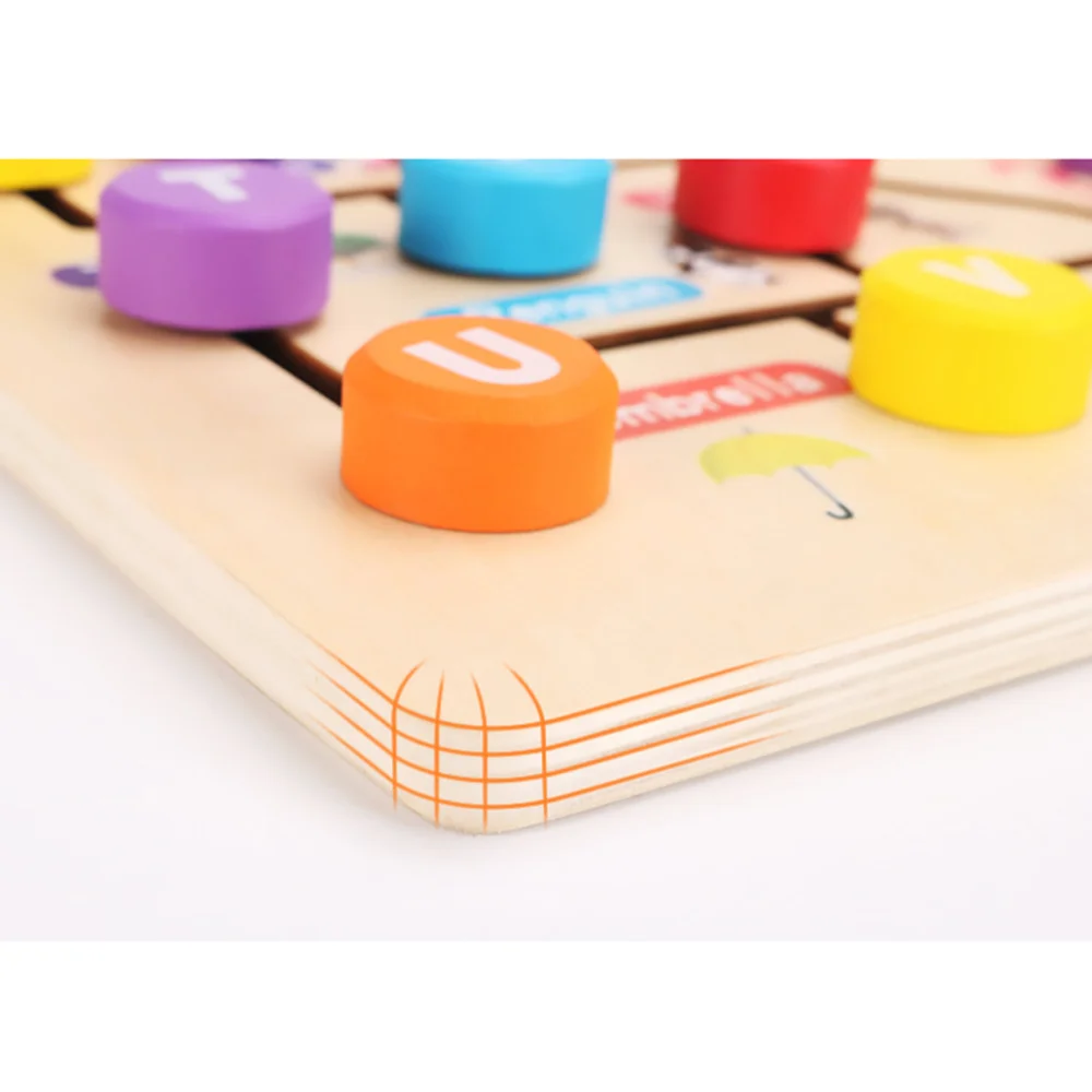 

Walking Beads Puzzle Alphabet Wooden Maze Toys Early Education Intelligence Development for Kids Numbers Pairing