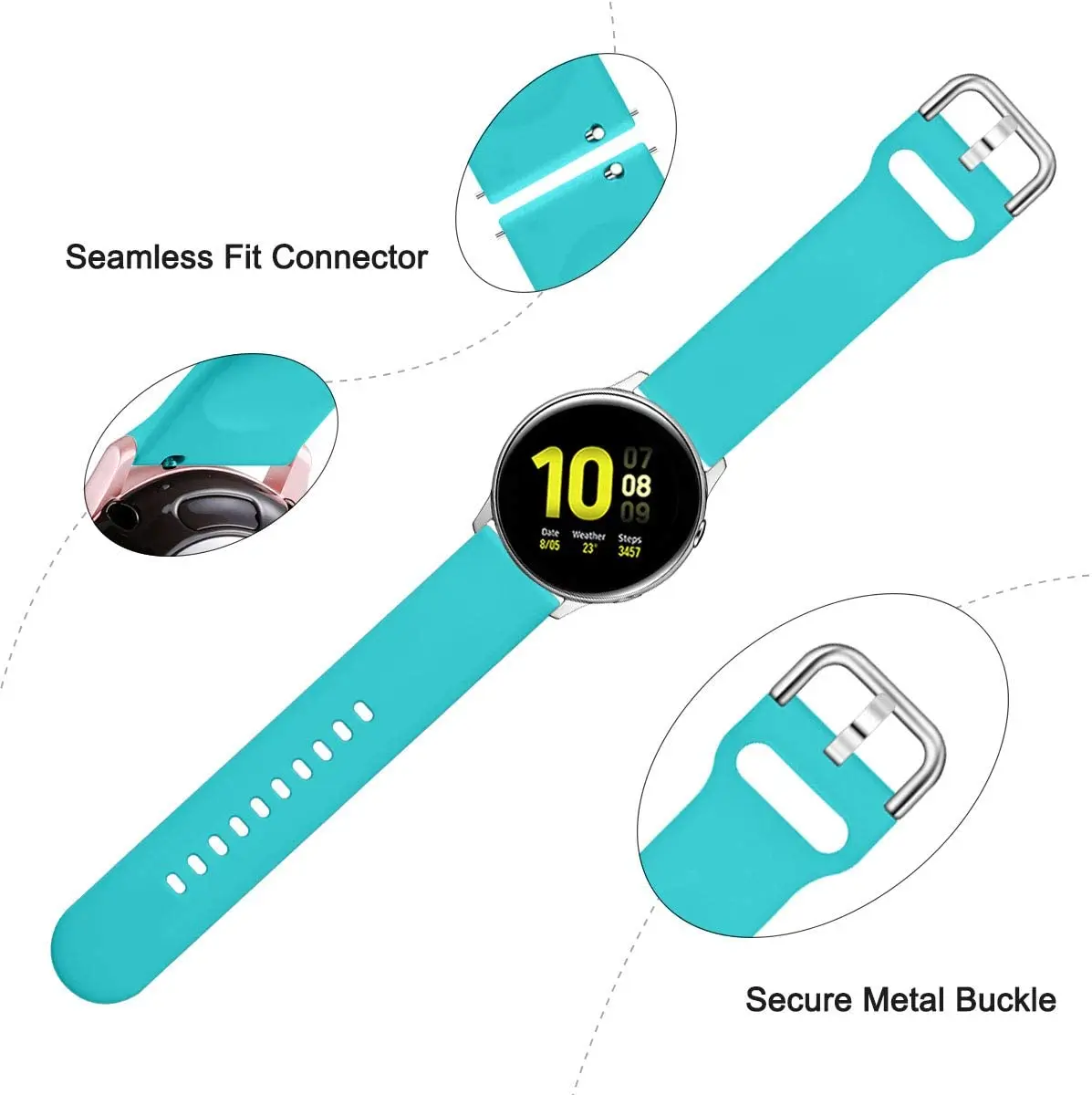 Silicone strap for Active 2 42mm Samsung Galaxy Watch 46mm Huawei watch GT2 Comfortable replacement wristband for 22mm 20mm band