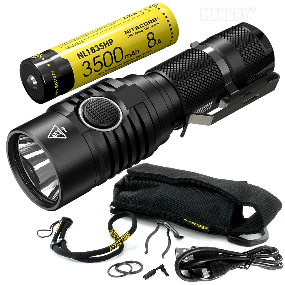 2021 NITECORE MH23 фонарь 3500 мА/ч Перезаряжаемые Батарея 1800 люмен CREE XHP35 HD СВЕТОДИОДНАЯ