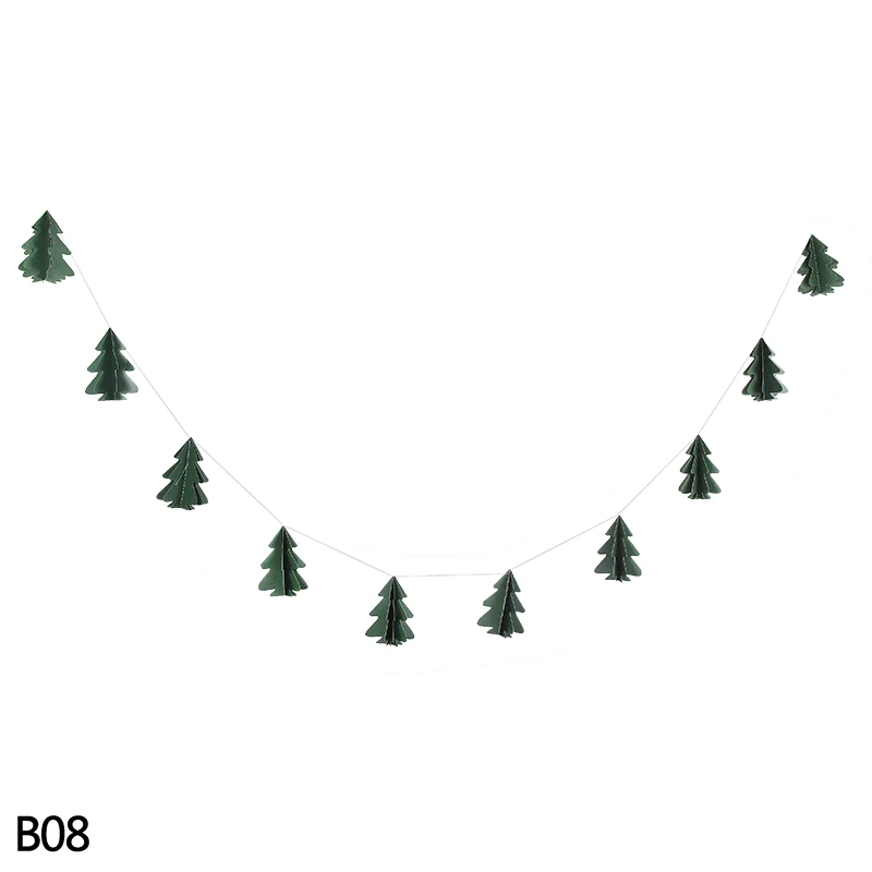 5-B08 1 шт. 2,5 м длина 3D в форме рождественской елки баннер бумага Гарланд на Рождество год вечерние подвесные Декор 8z - Цвет: 5-B08