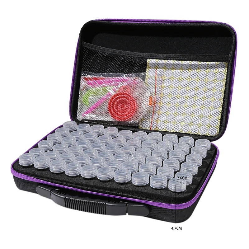 

EVA Box Diamond Painting Tool Bag 60 Portable Storage Boxes With Bottles 2021 New Household Storage Hand Tool Storage Tools