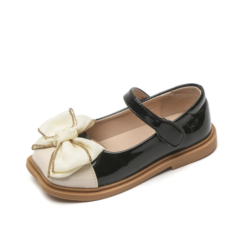

Girls Princess Shoes 2021 Autumn New Leather Shoes British Style Soft Sole Children Single Shoes Bow-knot Sweet 21-36 Fashion