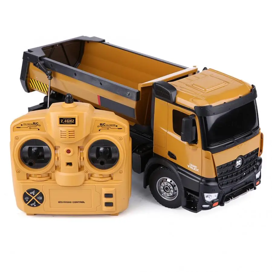 HUINA 1573 1/14 Scale 2.4GHz RC Dumping Truck for Children Remote Control Engineering Model Vehicle Kids Boys Gift | Игрушки и хобби