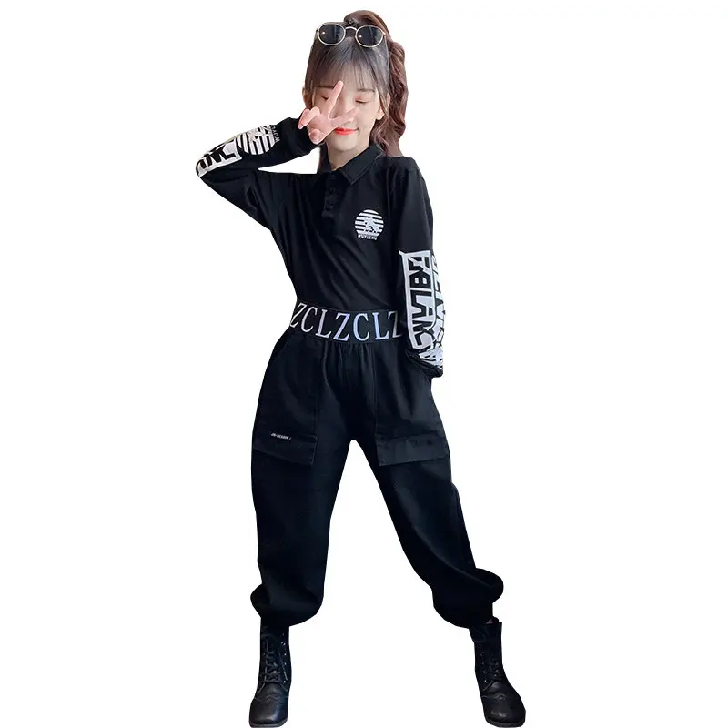 Autumn Clothes for Girls Cargo Pants Set Kids Long Sleeve Tops Children's Sports Suits Fashion Teen Girls Set 10 12 13 14 Years