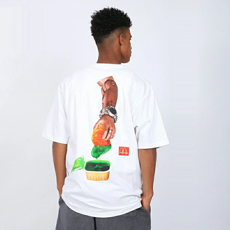 

Футболка 21SS с изображением совместного Фонда и кактуса Джека, футболка из 100% хлопка, футболка Трэвиса Скотта в стиле хип-хоп, топ с изображен...