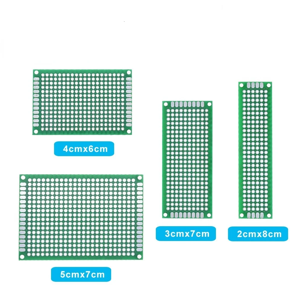 

20pcs 5x7 4x6 3x7 2x8cm double Side Copper prototype pcb Universal Board Fiberglass board for Arduino