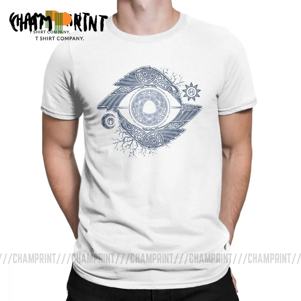 Мужская футболка с изображением глаза Викинг один Valhalla забавный круглый Детский