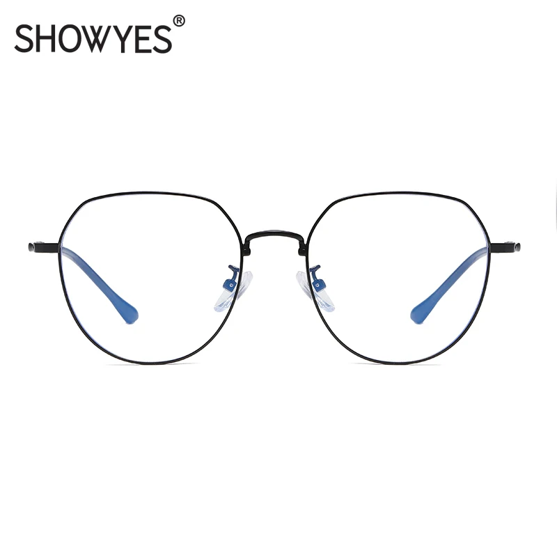 SHOWYES женские очки с защитой от синего света верхние плоские нижние круглые
