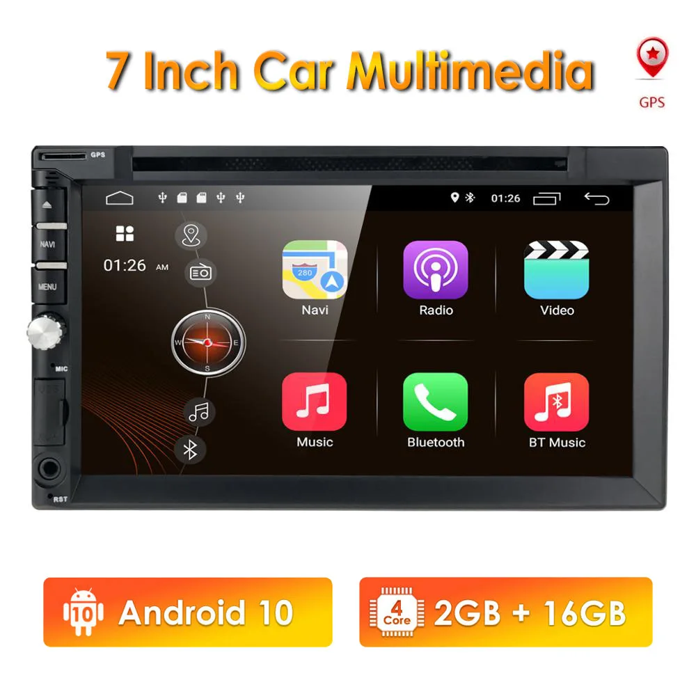 Универсальный Автомобильный мультимедийный плеер на Android с четырехъядерным