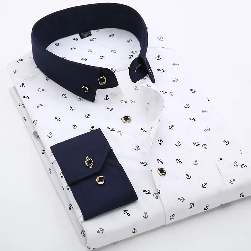 

New Fashion Men's Printed Floral Long Sleeve Shirt Soft Thin Spring Summer Standard Fit Holiday Casual Shirt