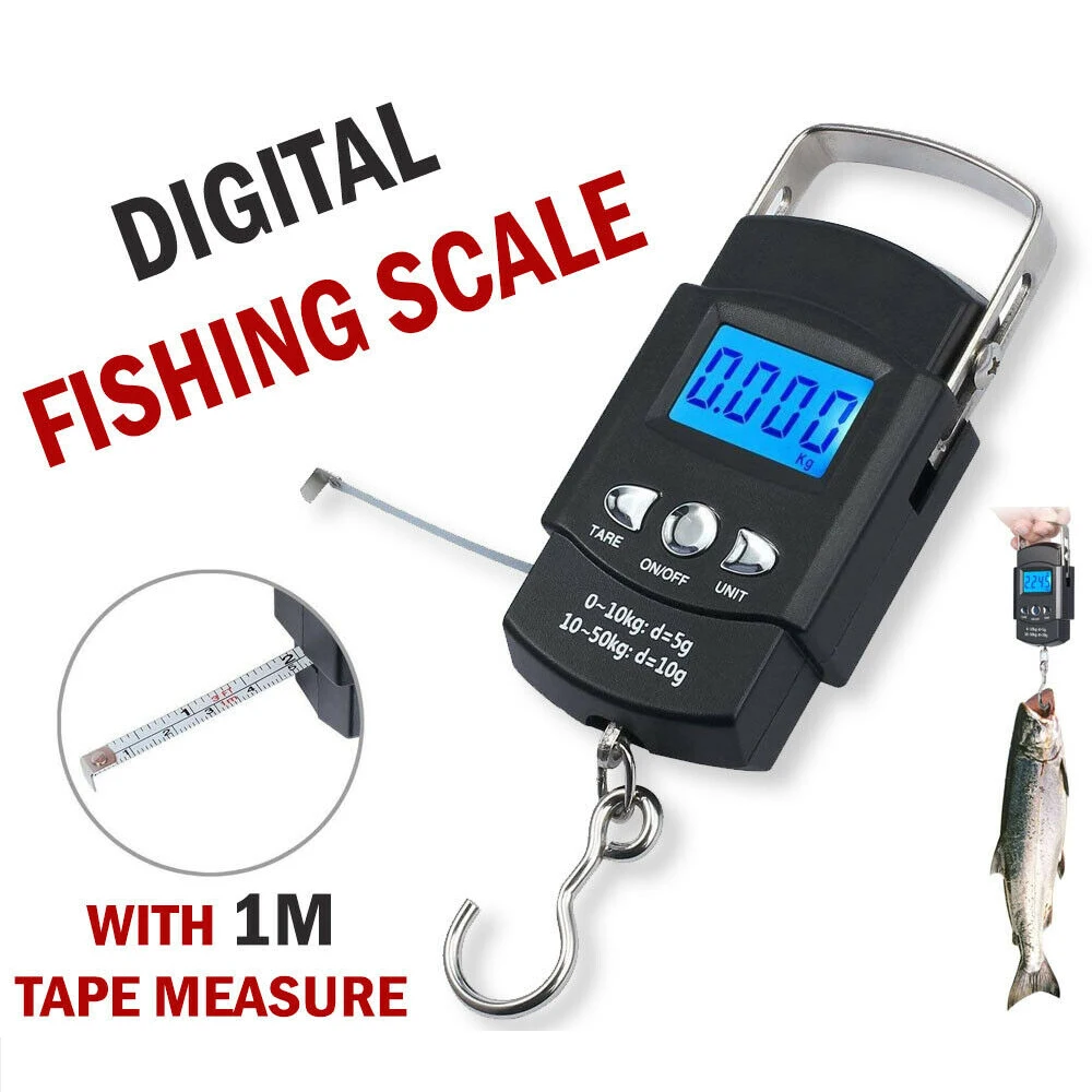 

Портативные цифровые мини-весы, электронный прибор для взвешивания с ЖК-экраном и крючком для рыбалки, багажа, путешествий, кухни, 50 кг/10 г