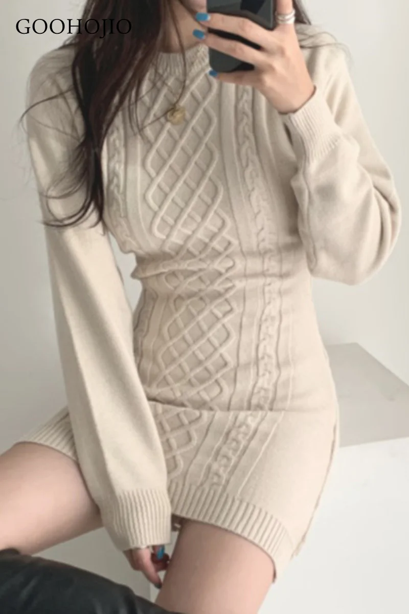 

2020 Basic Autumn Winter Short Aline Thick Sweater Dress Elegant Knit Dress Women Slim Mini Dress Female Chic Knit Sexy Dress