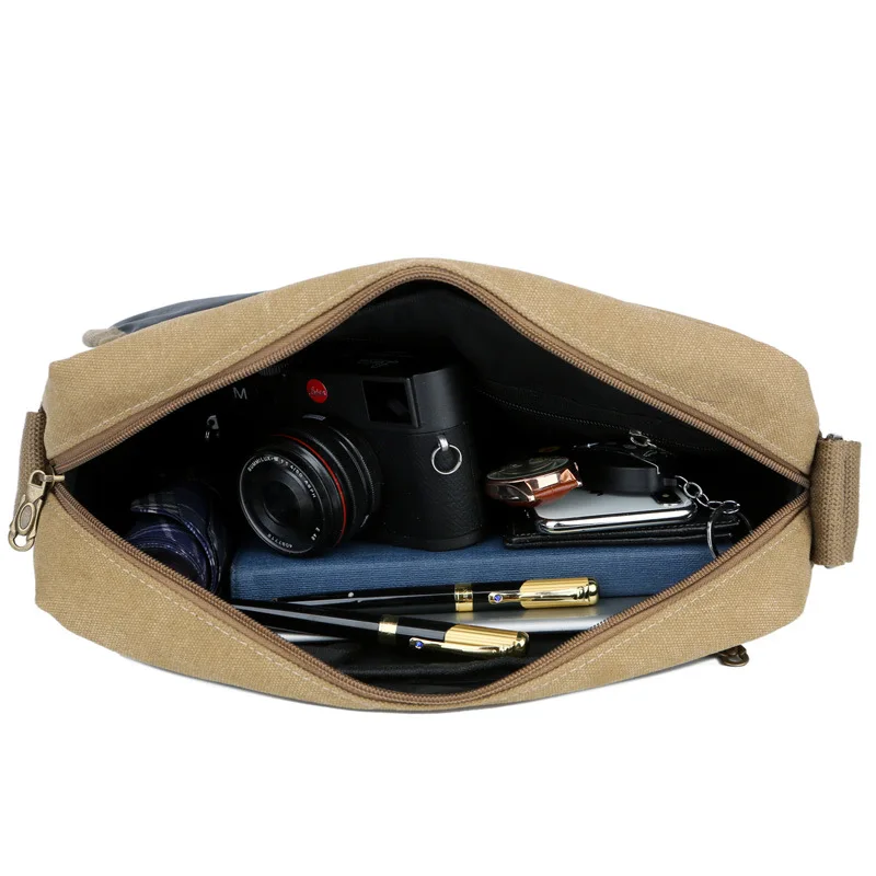 

Canvas Casual Top-Handle Handbag Men Messenger Bag Men's Crossbody Shoulder Bags Outdoor Travel Pack