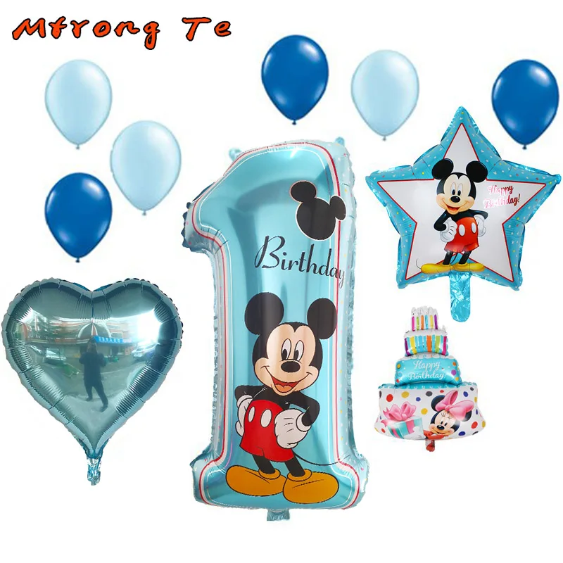 10 шт Микки Минни Маус фольгированные шары-цифры 1st баллон мини торт globos baby shower День рождения украшения принадлежности - Цвет: Шоколад