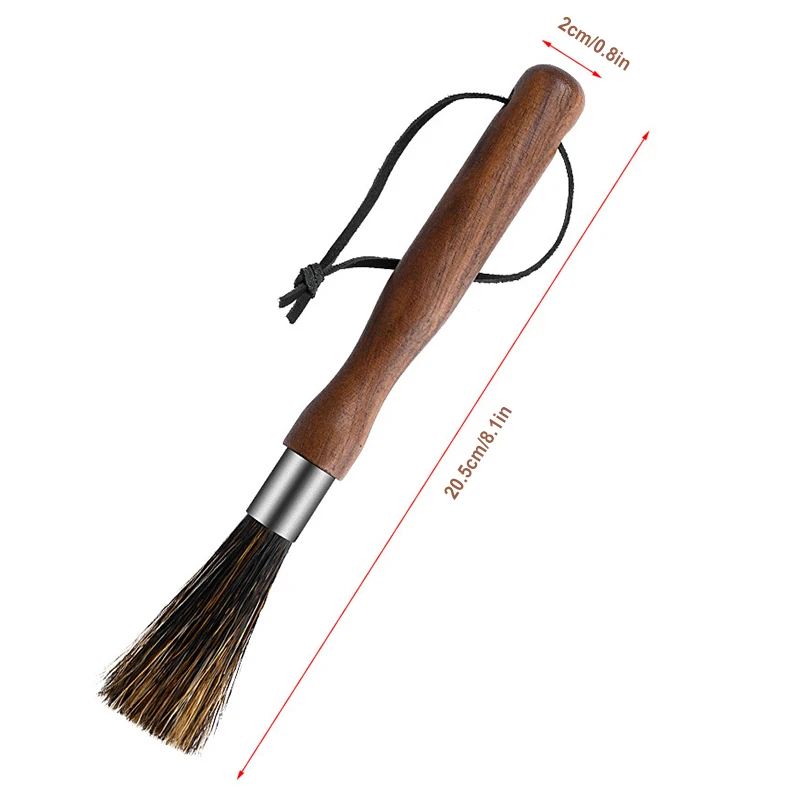 

1 Pcs Coffee Grinder Cleaning Brush Boar Bristles Walnut Wood Handle with Hanging Belt TS1 Coffee utensils