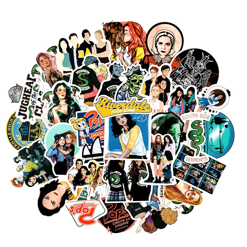 103050pcsset riverdale american tv series cartoon waterproof stickers for skateboard luggage scrapbook laptop motorcycle free global shipping