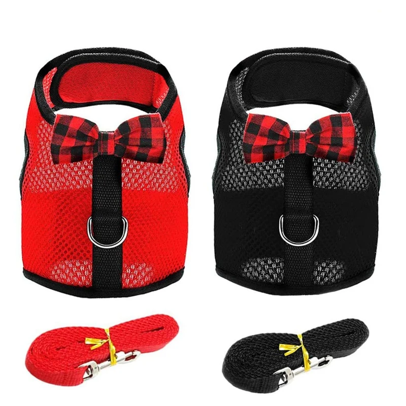 

Rabbit Harness Leash 2 Set No Pull Leash Vest Harness, Adjustable Small Pet Harness for Hamster Similar Small Animals