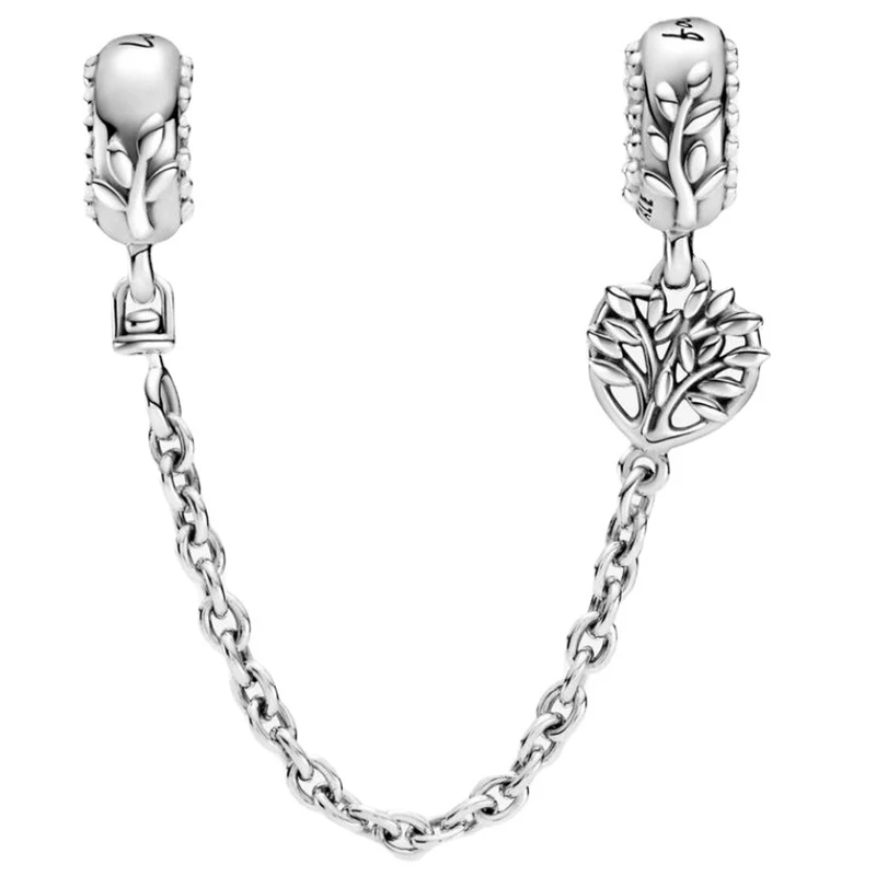 

CODEDOG Hot Sale 925 Sterling Silver Love Heart Safety Chain Charms Stopper Pendant fit Women Bracelets DIY Jewelry CMC1112