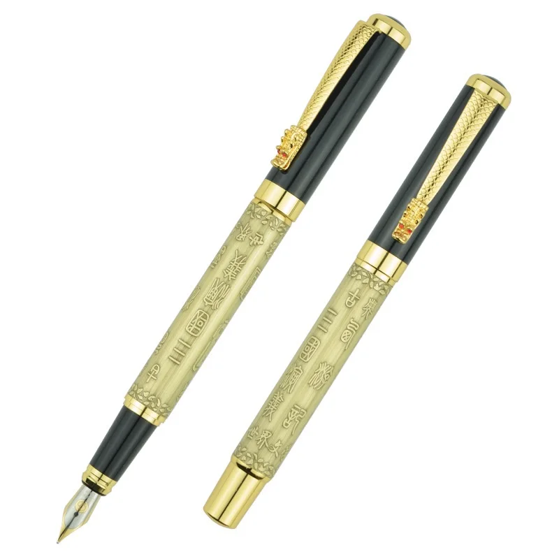

High Quality Metal Luxury Fountain Pen Box Business Writing Signing Calligraphy Pens Office School Stationery Supplies 03933