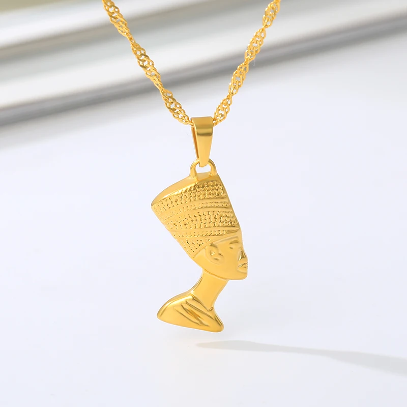 

Egyptian Pharaoh Necklace Hip-Hop Chain Choker Jewelry Stainless Steel Charm Necklace For Women Christian Religious African Gift