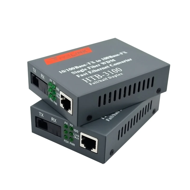 HTB-3100 NetLink Singlemode Fiber Converter 25km SC 10/100M Media Converter Optical Fiber Transceiver