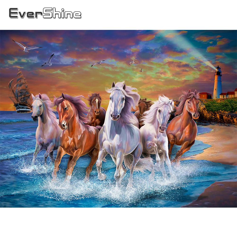 EverShine алмазная живопись Лошадь полная квадратная Алмазная вышивка животное