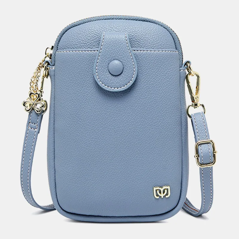 

2021 Women Wallet Solid Color Leather Shoulder Straps Shoulder Bag Mobile Phone Big Card Holders Wallet Handbag Pockets Girls