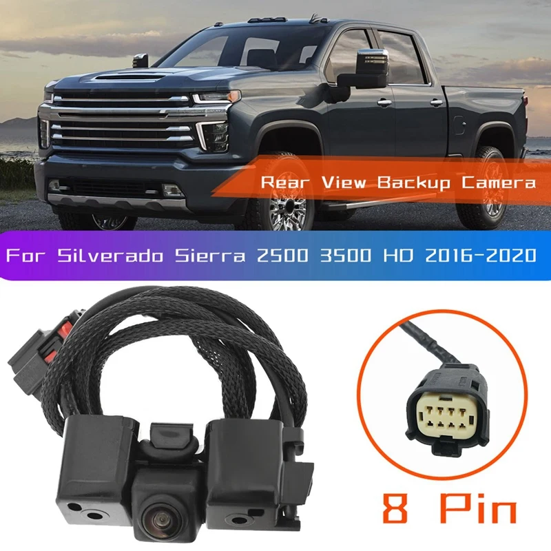 

8-контактная камера заднего вида для GMC Sierra Chevrolet Silverado 2016-2020, 23244435 84062896