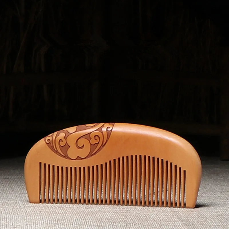 Новинка 1 предмет натуральный расческа из персикового дерева закрыть зубы ухода