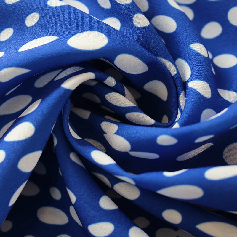 

Fashion Spring and Autumn Point Print Dress Patchwork V Neck High Waist Long Dress Slim Size S-xl Women Party Dress