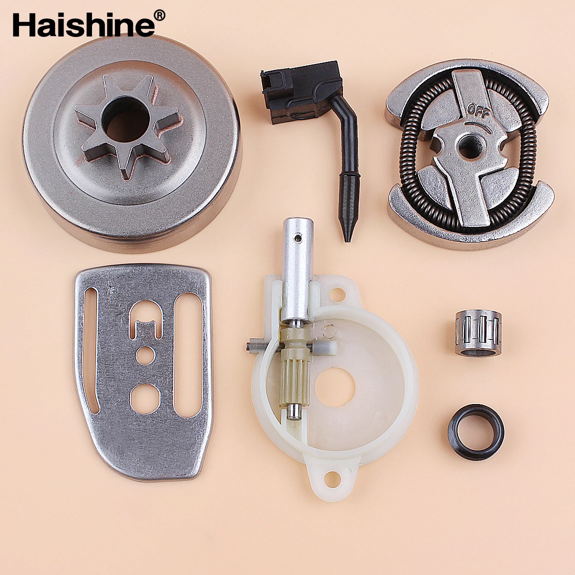 .325 7T Clutch Drum Oil Pump Worm Gear Bar Plate Kit For Husqvarna 136 137 141 142 36 41 Chainsaw 530069342 530014949