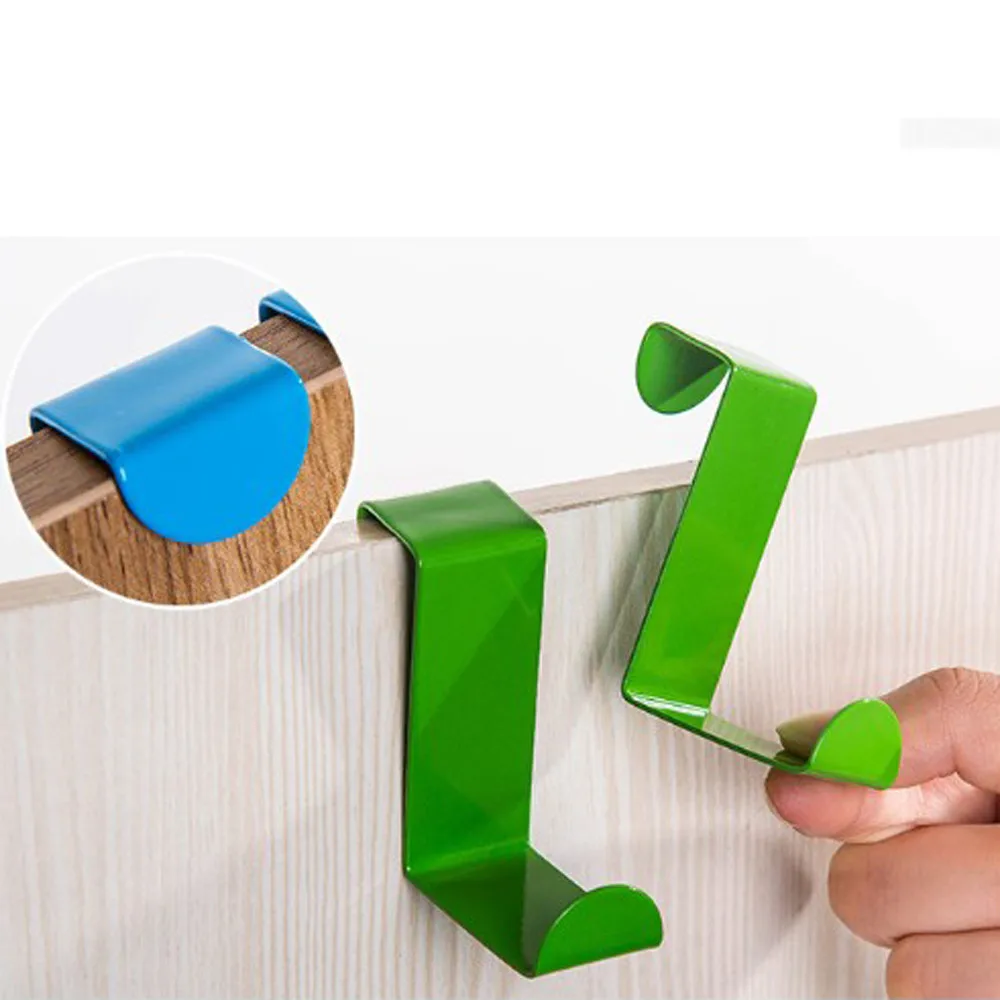 

2Pcs Hot Sale S Shape Over Door Hook Stainless Kitchen Cabinet Clothes Hanger Organizer Holder Home Storage Hooks 2 Colors