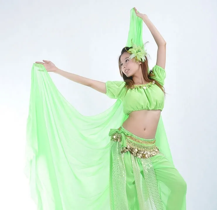 Индийский Оранжевый танец живота костюм современный Восточный BellyDancing пряжа шарф для женщин BellyDance костюм сценическое шоу шаль для танцев