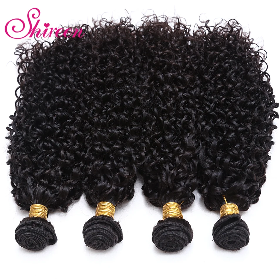 3 пучка волос Remy с фронтальным перуанским кудрявым переплетением предварительно