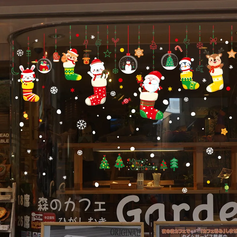 

Christmas window electrostatic glass doors and windows holiday decoration sticker