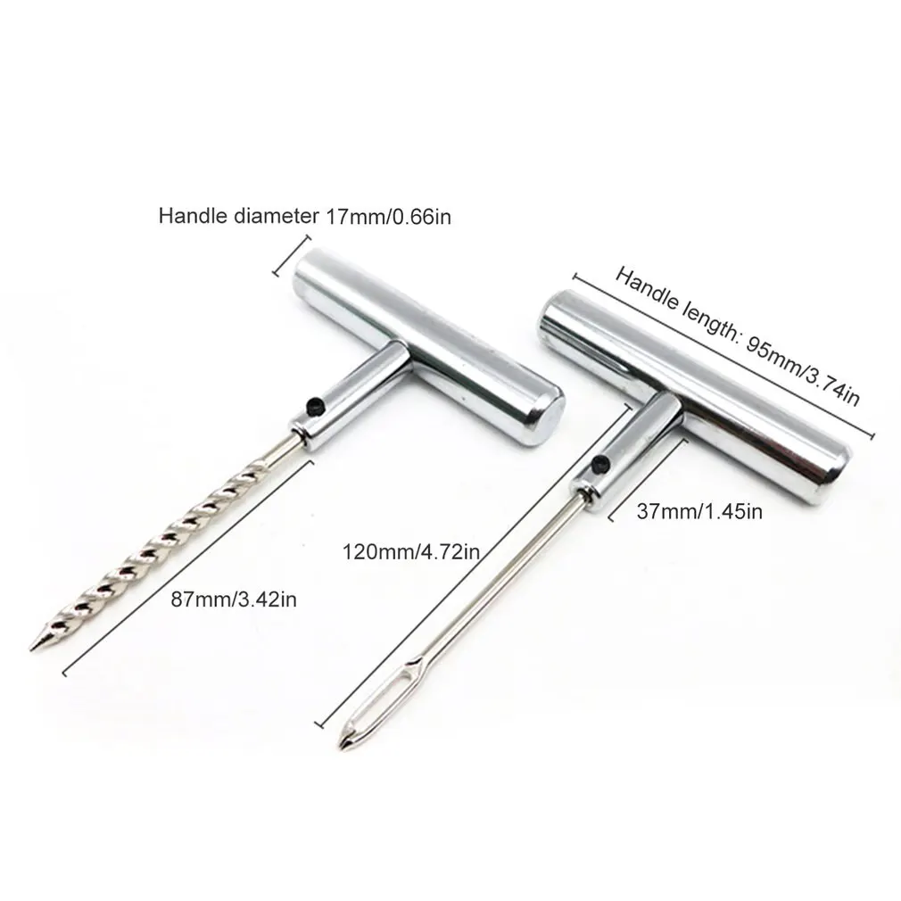 

New Heavy Duty Tubeless Tire Puncture Repair Tool Set T-Handle Tyre Plug Kit for Car Truck Motorcycle Bike Jeep